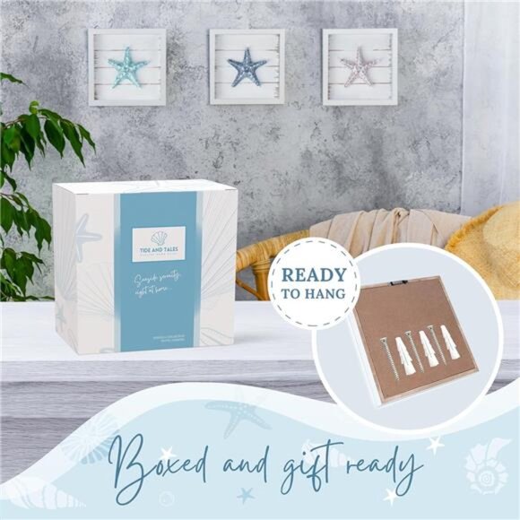 Beach Decor Starfish Wall ArtCoastal 3D Seashell Decor, Beach Wall Decor - Picture 6 of 8